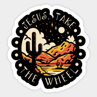Jesus Take the Wheel Western Desert Sticker